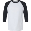Custom Unisex CVC Three-Quarter Sleeve Tee White/ Black