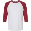 Custom Unisex CVC Three-Quarter Sleeve Tee White/ Heather Cardinal