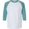 Custom Unisex CVC Three-Quarter Sleeve Tee White/Heather Arctic