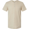 Custom Unisex CVC Henley Tee Heather Bone