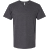 Custom Unisex CVC Henley Tee Heather Charcoal