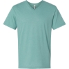 Custom Unisex CVC V-Neck Tee Heather Arctic