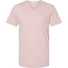 Custom Unisex CVC V-Neck Tee Heather Blush
