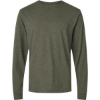 Custom Unisex Fine Jersey Long Sleeve T-Shirt Heather Military Green