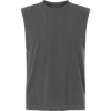 Custom Unisex Heavyweight Cotton Garment-Dyed Mid-Length Muscle Tee Faded Black