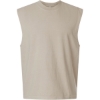 Custom Unisex Heavyweight Cotton Garment-Dyed Mid-Length Muscle Tee Faded Bone