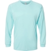 Custom Unisex Long Islander Performance Long Sleeve T-Shirt Aqua Blue