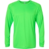 Custom Unisex Long Islander Performance Long Sleeve T-Shirt Neon Lime