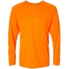 Custom Unisex Long Islander Performance Long Sleeve T-Shirt Neon Orange