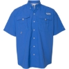 Custom Mens PFG Bahama™ II Short Sleeve Shirt Vivid Blue