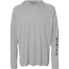 Custom Mens PFG Terminal Tackle™ Hooded Long Sleeve T-Shirt Cool Grey/ Vivid Blue