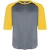 Custom Youth B-Core Three-Quarter Sleeve Baseball T-Shirt Graphite/ Gold