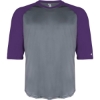 Custom Youth B-Core Three-Quarter Sleeve Baseball T-Shirt Graphite/ Purple