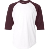 Custom Youth B-Core Three-Quarter Sleeve Baseball T-Shirt White/ Maroon