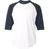Custom Youth B-Core Three-Quarter Sleeve Baseball T-Shirt White/ Navy
