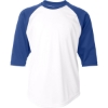 Custom Youth B-Core Three-Quarter Sleeve Baseball T-Shirt White/ Royal