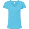 Custom Womens Fine Jersey V-Neck T-Shirt Aqua