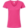 Custom Womens Fine Jersey V-Neck T-Shirt Fuchsia
