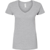 Custom Womens Fine Jersey V-Neck T-Shirt Heather Grey