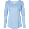 Custom Womens Long Islander Performance Long Sleeve T-Shirt Blue Mist