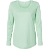 Custom Womens Long Islander Performance Long Sleeve T-Shirt Mint Green