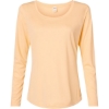 Custom Womens Long Islander Performance Long Sleeve T-Shirt Peach