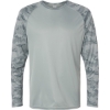 Custom Unisex Cayman Performance Camo Colorblocked Long Sleeve T-Shirt Medium Grey
