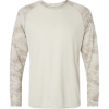 Custom Unisex Cayman Performance Camo Colorblocked Long Sleeve T-Shirt Sand