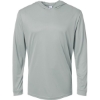 Custom Unisex Bahama Performance Hooded Long Sleeve T-Shirt Medium Grey