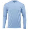 Custom Youth Bahama Performance Hooded Long Sleeve T-Shirt Blue Mist