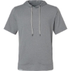 Custom Mens Eco Revive™ Ventura Soft Knit Short Sleeve Hooded Sweatshirt Grey Heather