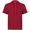Custom Mens Eco Revive™ Ventura Soft Knit Short Sleeve Hooded Sweatshirt Scarlet