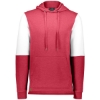 Custom Mens All-American Team Fleece Colorblocked Hooded Sweatshirt Scarlet Heather/ White