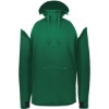 Custom Mens Limitless Quarter-Zip Hooded Pullover Dark Green/ White
