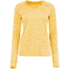 Custom Womens Electrify CoolCore® Long Sleeve V-Neck T-Shirt Gold Heather