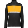Custom Womens Prism Bold Quarter-Zip Pullover Black/ Gold