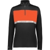 Custom Womens Prism Bold Quarter-Zip Pullover Black/ Orange