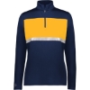 Custom Womens Prism Bold Quarter-Zip Pullover Navy/ Gold