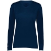 Custom Womens Momentum Long Sleeve V-Neck T-Shirt Navy