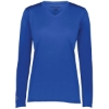 Custom Womens Momentum Long Sleeve V-Neck T-Shirt Royal