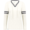Custom Womens Eco Revive™ Monterey Long Sleeve V-Neck T-Shirt Birch Heather/ Athletic Heather