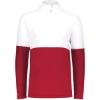Custom Mens Momentum Team Quarter-Zip Pullover Scarlet/ White