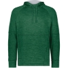 Custom Mens All-Pro Performance Fleece Hooded Sweatshirt Dark Green Heather/ Silver