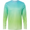 Custom Unisex Barbados Performance Pin Dot Long Sleeve T-Shirt Aqua Blue/ Light Lime