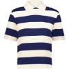 Custom Womens Prep Street Rugby Crop T-Shirt Alabaster/ Vintage Navy