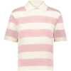 Custom Womens Prep Street Rugby Crop T-Shirt Alabaster/ Vintage Petal Pink