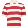 Custom Womens Prep Street Rugby Crop T-Shirt Alabaster/ Vintage Scarlet