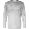 Custom Unisex Montauk Oceanic Fade Performance Long Sleeve T-Shirt Aluminum Fade