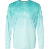 Custom Unisex Montauk Oceanic Fade Performance Long Sleeve T-Shirt Aqua Fade