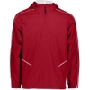Custom Mens Wizard Quarter-Zip Hooded Pullover Scarlet/ White